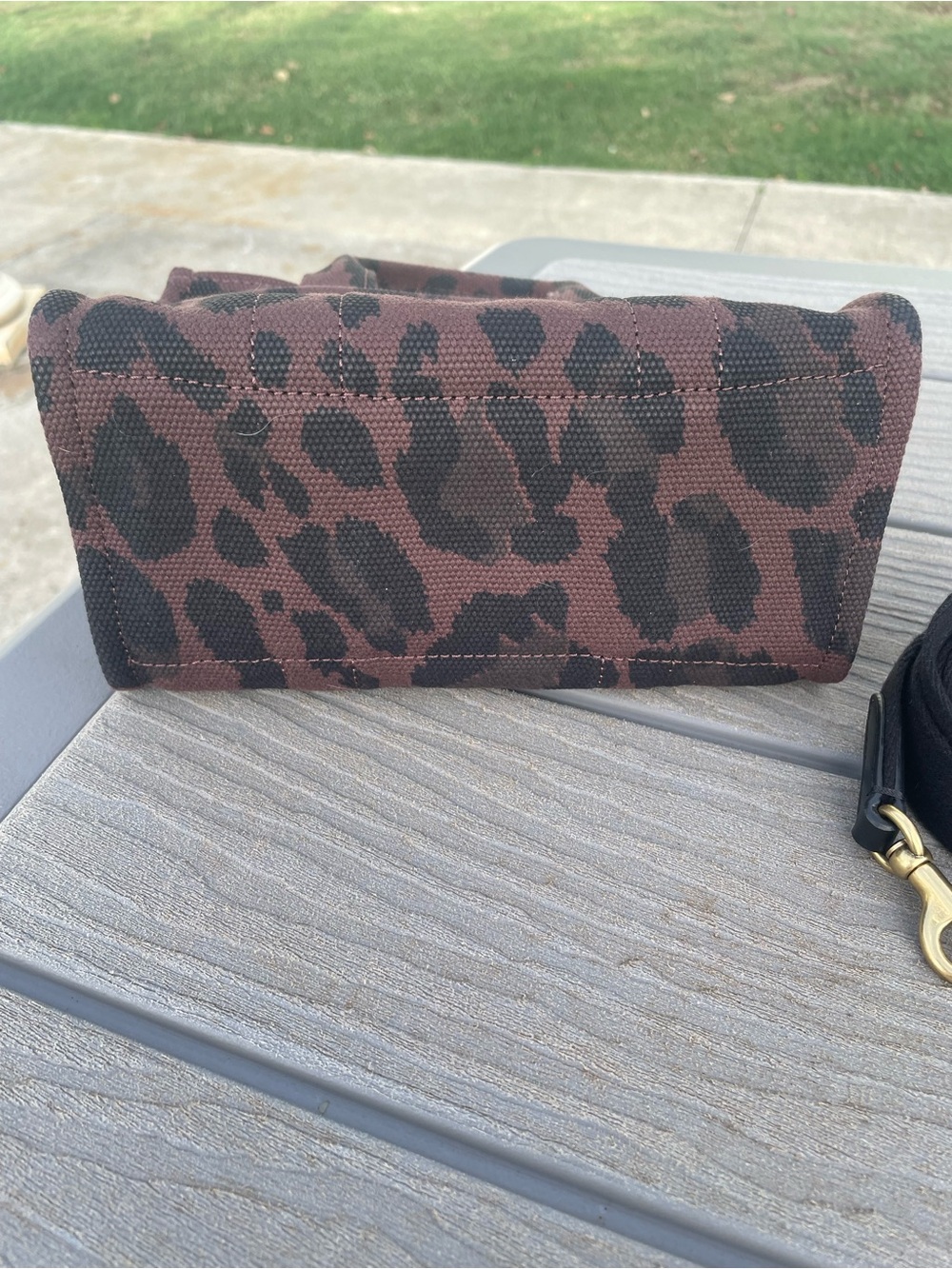 Coach Mini Tote with Leopard Print in Brown and Black - Picture 5 of 9
